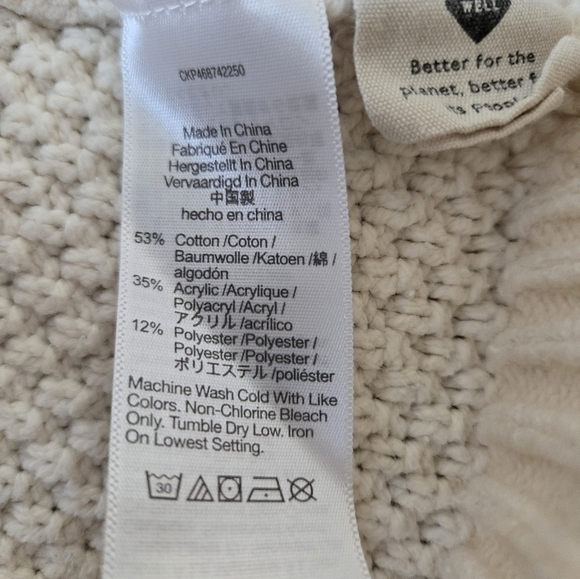 Madewell Cable Knitted Turtleneck Sweater in Antique Cream Color size Medium - Picture 12 of 15